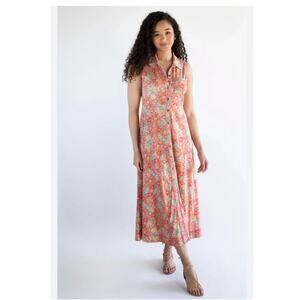 Natural Life Lauren Sleeveless Maxi Dress - Pink Red Floral small NWT